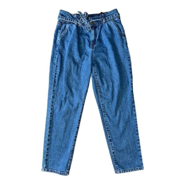 🌸 Bluenotes Denim Paperbag Belted Jeans Medium - Picture 1 of 6